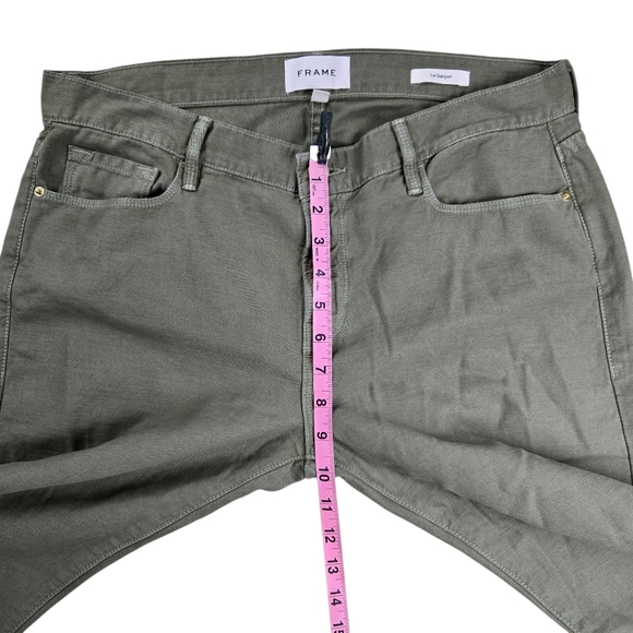 Frame Washed Military Green Le Garçon Mid-Rise Classic Boyfriend Jean Women‎ 28 - Picture 12 of 14